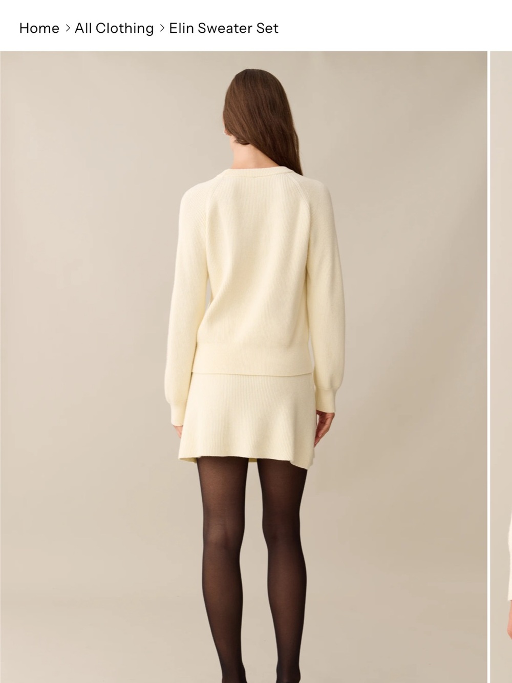Theory Cream Mini Sweater Set - Picture 3 of 7
